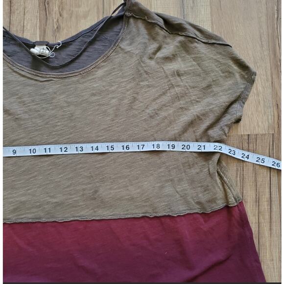 Free People Midnight Colorblock Ombre Hi-Low Tee XS - Picture 7 of 8